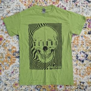 Twenty One Pilots Clique Green T-shirt Alt Press, Size Small, Skull